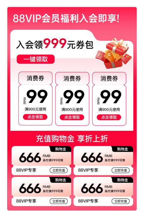 入会福利88VIP消费券首页促销氛围充值_源文件下载_PSD格式_888X1342像素-高级感,简约,通用-作品编号:2025042511357256-志,设˯网