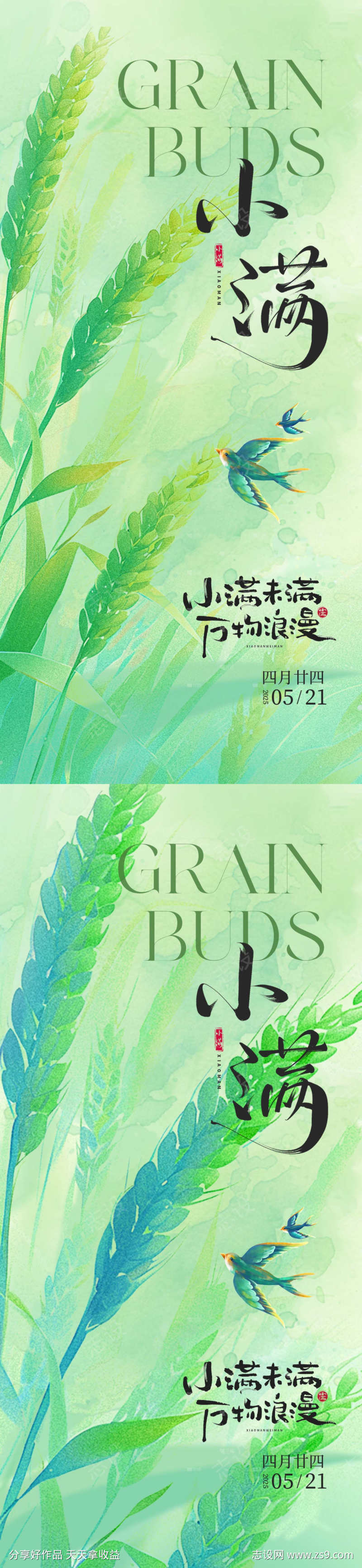 二十四节气小满海报