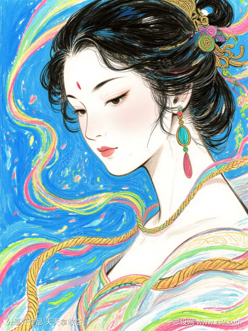 手绘意识流彩漫风格