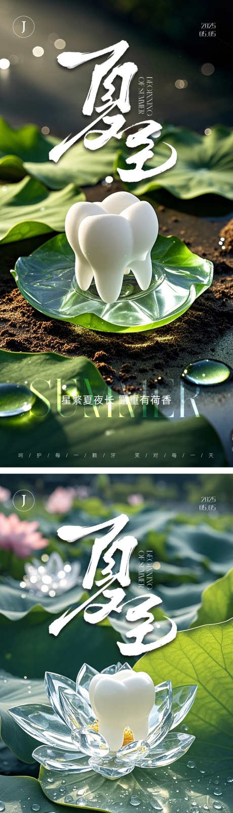 口腔夏至节气海报_源文件下载_AI,PSD格式_1000X4027像素-荷叶,牙齿,夏至-作品编号:2025042917259409-志设-zs9.com