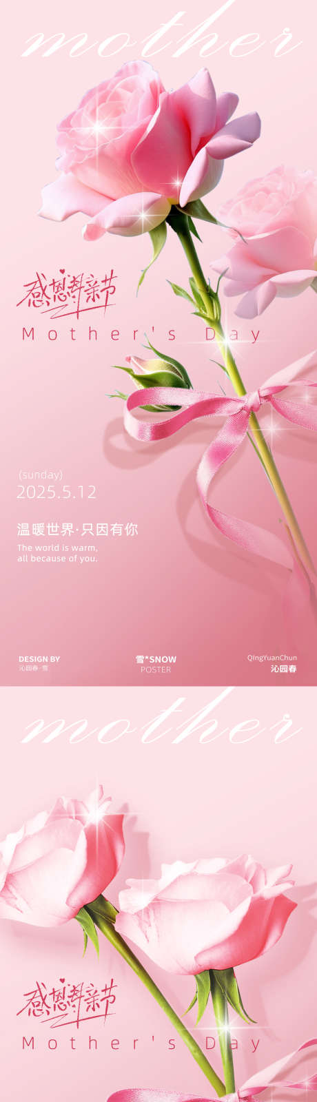 粉色感恩母亲海报_源文件下载_PSD格式_1080X4680像素-邀请函,鲜花,七夕-作品编号:2025043008494814-志设-zs9.com