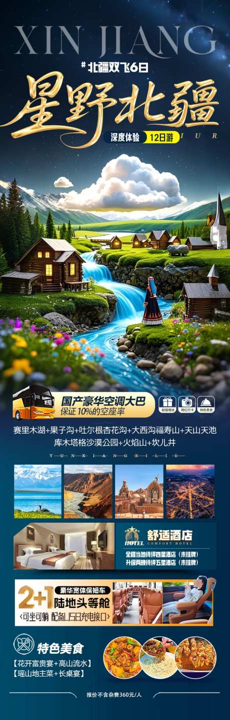 新疆旅游海报阿勒泰北疆南疆_源文件下载_PSD格式_900X2813像素-西北青甘,禾木村,喀纳斯-作品编号:2025043009535268-志设-zs9.com