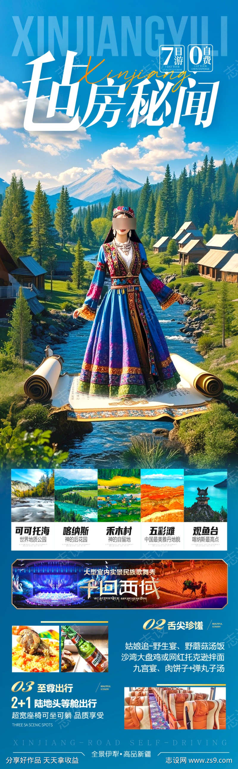 新疆旅游海报阿勒泰北疆南疆