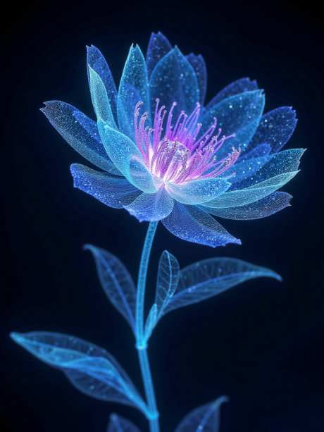 全息影像的花朵_源文件下载_PNG格式_960X1280像素-科技,全息影像,花-作品编号:2025043012576126-志设-zs9.com
