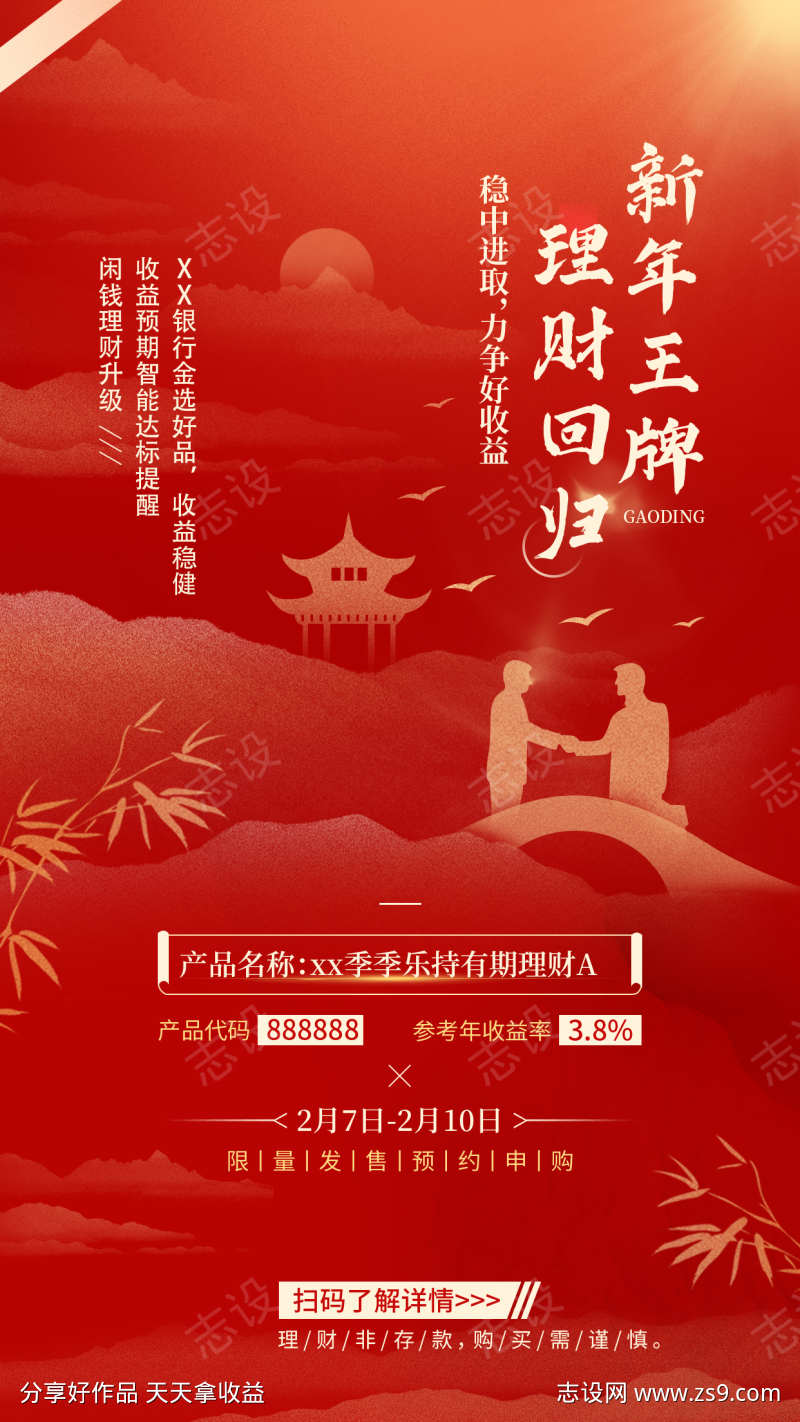 春节金融保险营销海报