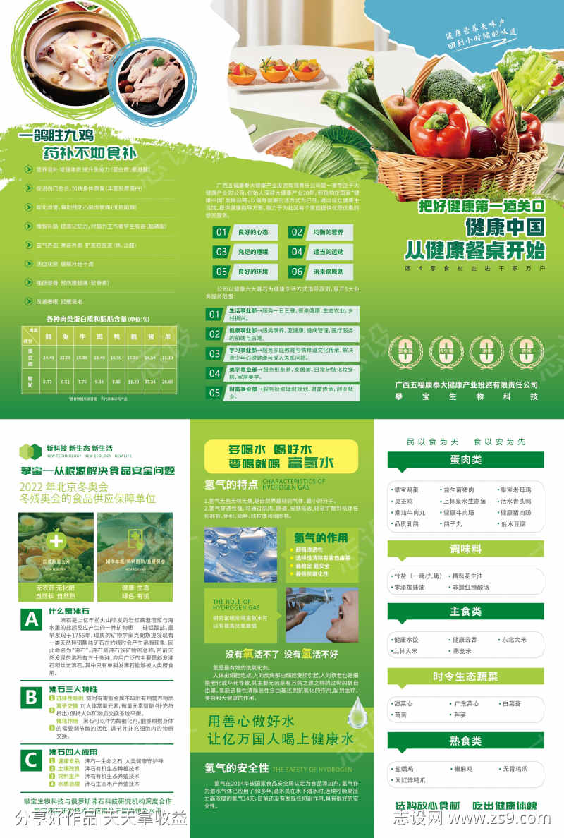 健康餐桌三折页