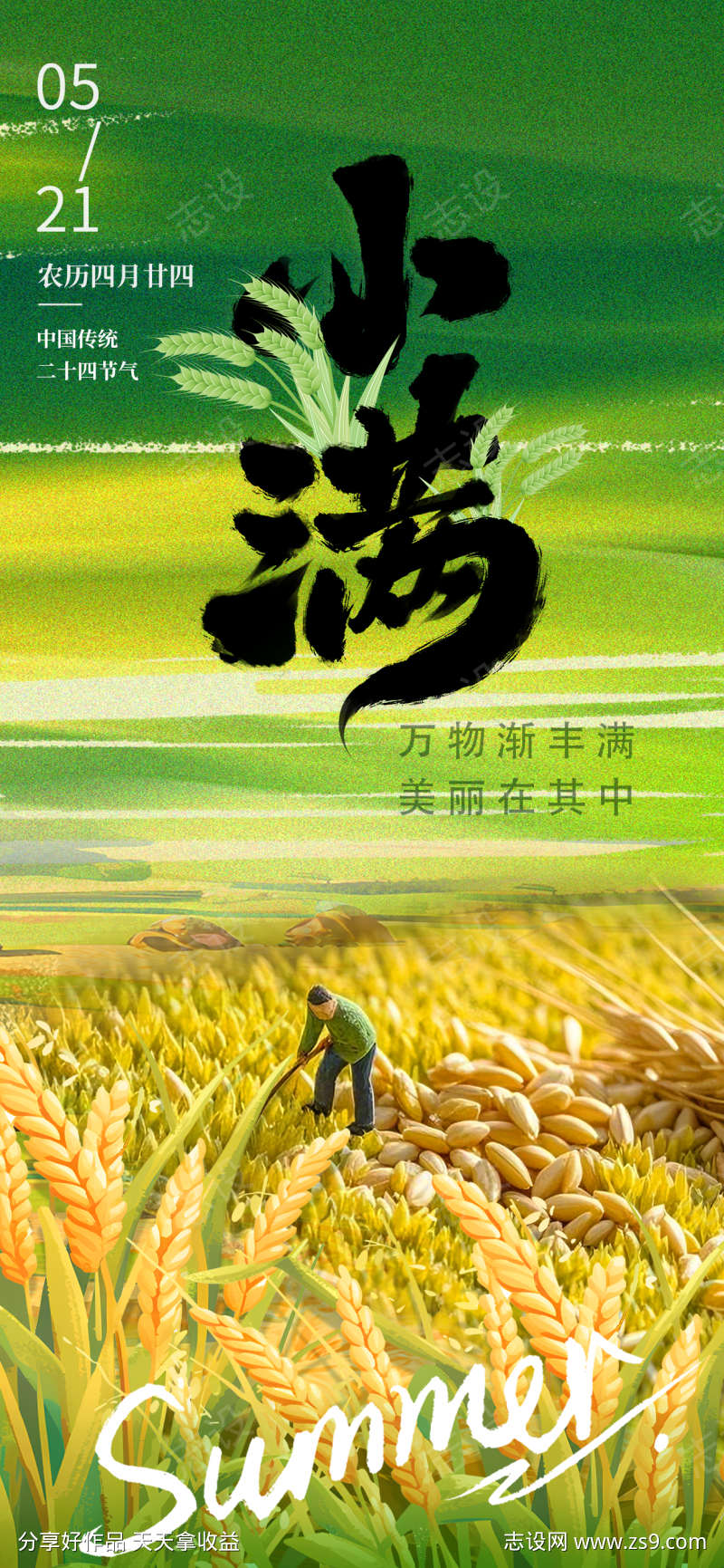 小满节气海报