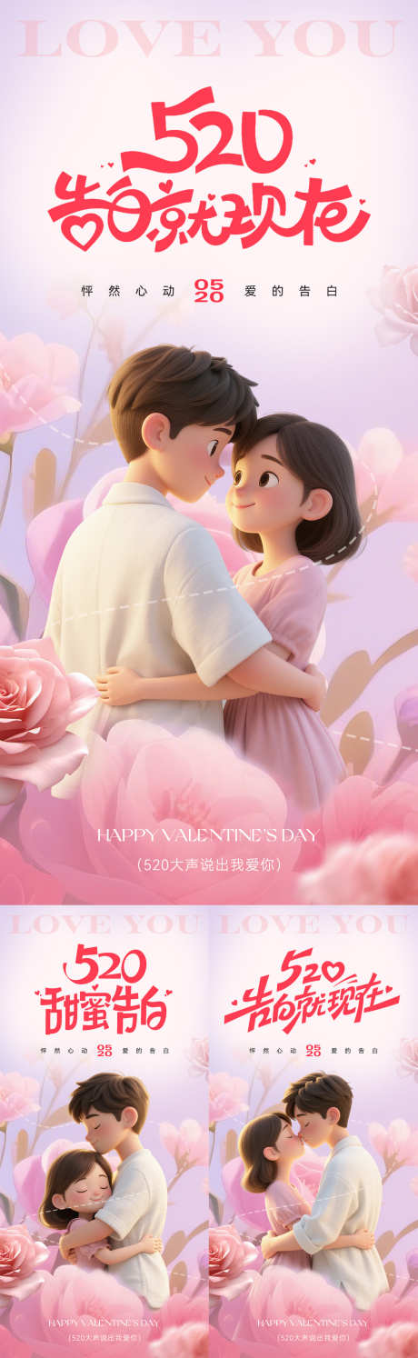 520情人节海报_源文件下载_PSD格式_1181X3835像素-简约,浪漫,氛围-作品编号:2025050510397620-志设-zs9.com