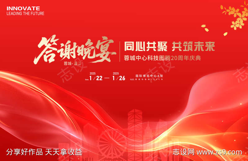 答谢晚宴周年庆展板