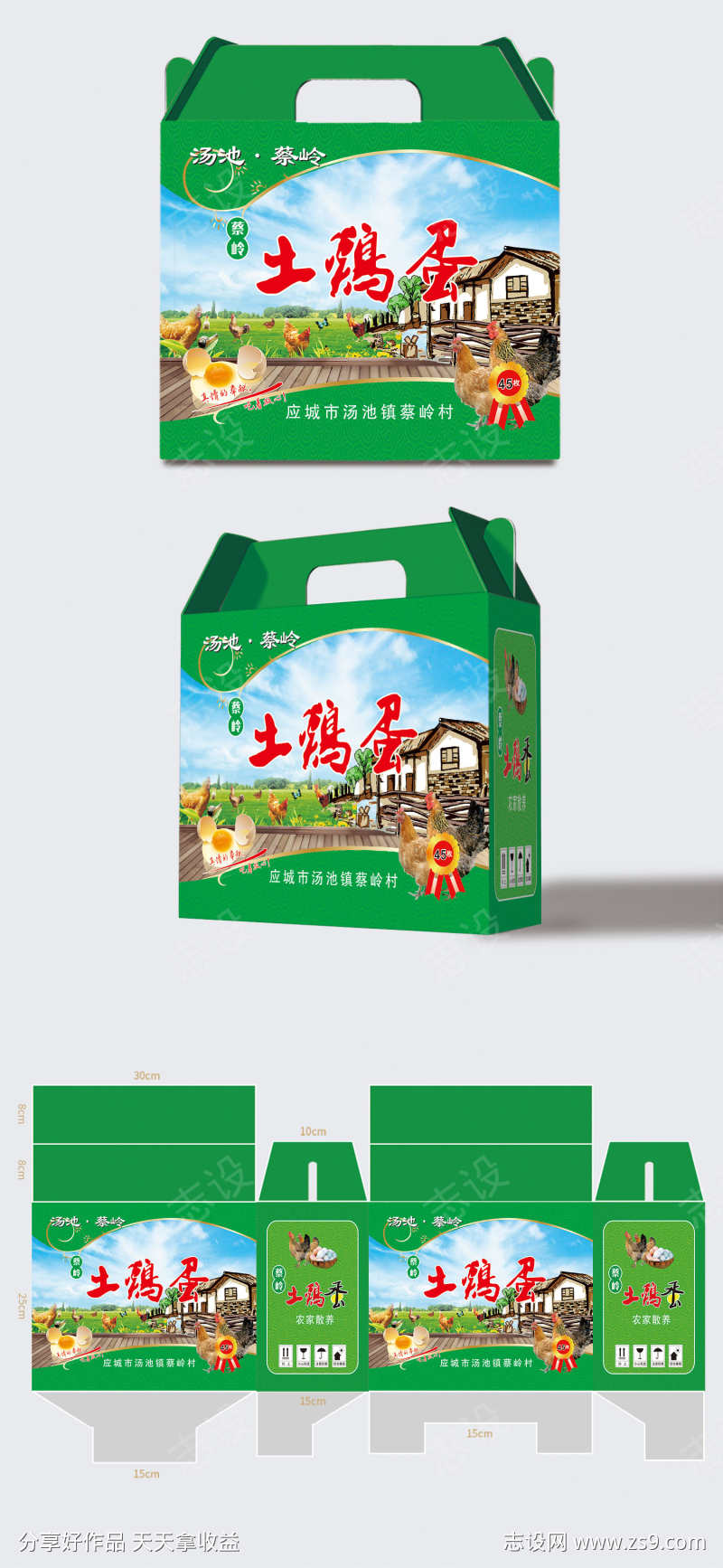 生态农家散养土鸡蛋礼盒包装设计