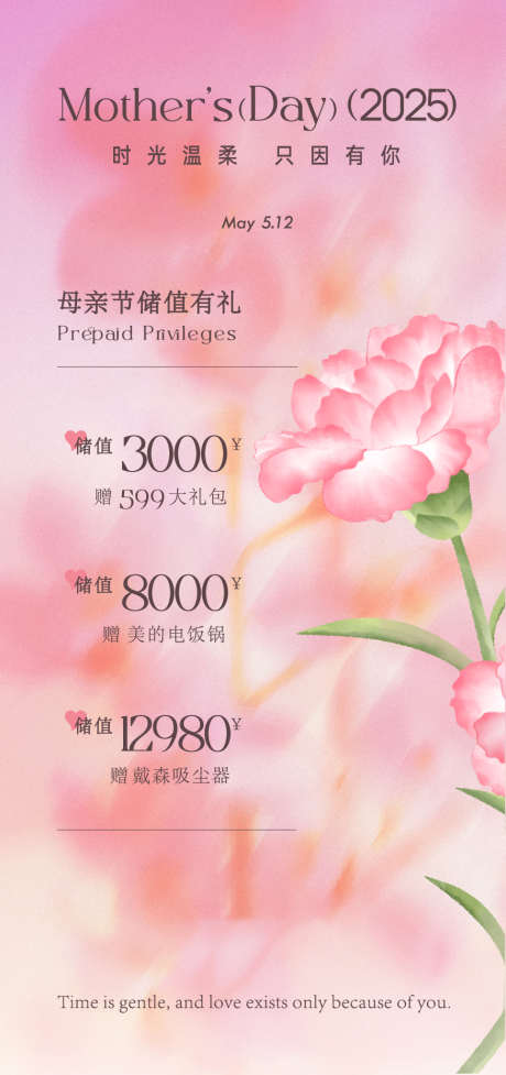 母亲节康乃馨玫瑰花情人节粉色优惠券菜单海_源文件下载_AI,PSD格式_875X1858像素-海报,价格表,美业-作品编号:2025050609342482-志设-zs9.com