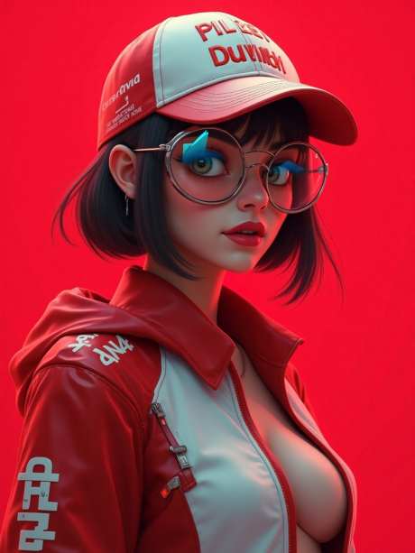 时尚未来少女_源文件下载_PNG格式_960X1280像素-眼镜,夹克,鸭舌帽-作品编号:2025050710596659-志设-zs9.com