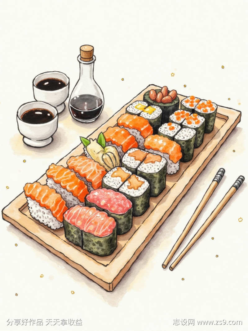 美味寿司插画