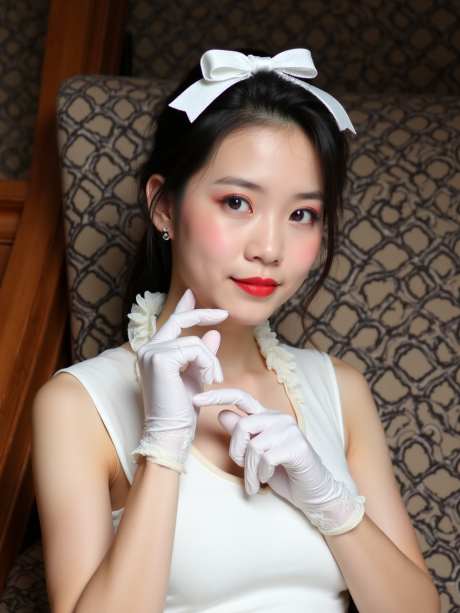 戴着白色蝴蝶结的美女_源文件下载_PNG格式_960X1280像素-蝴蝶结,手套,连衣裙-作品编号:2025050711351988-志设-zs9.com