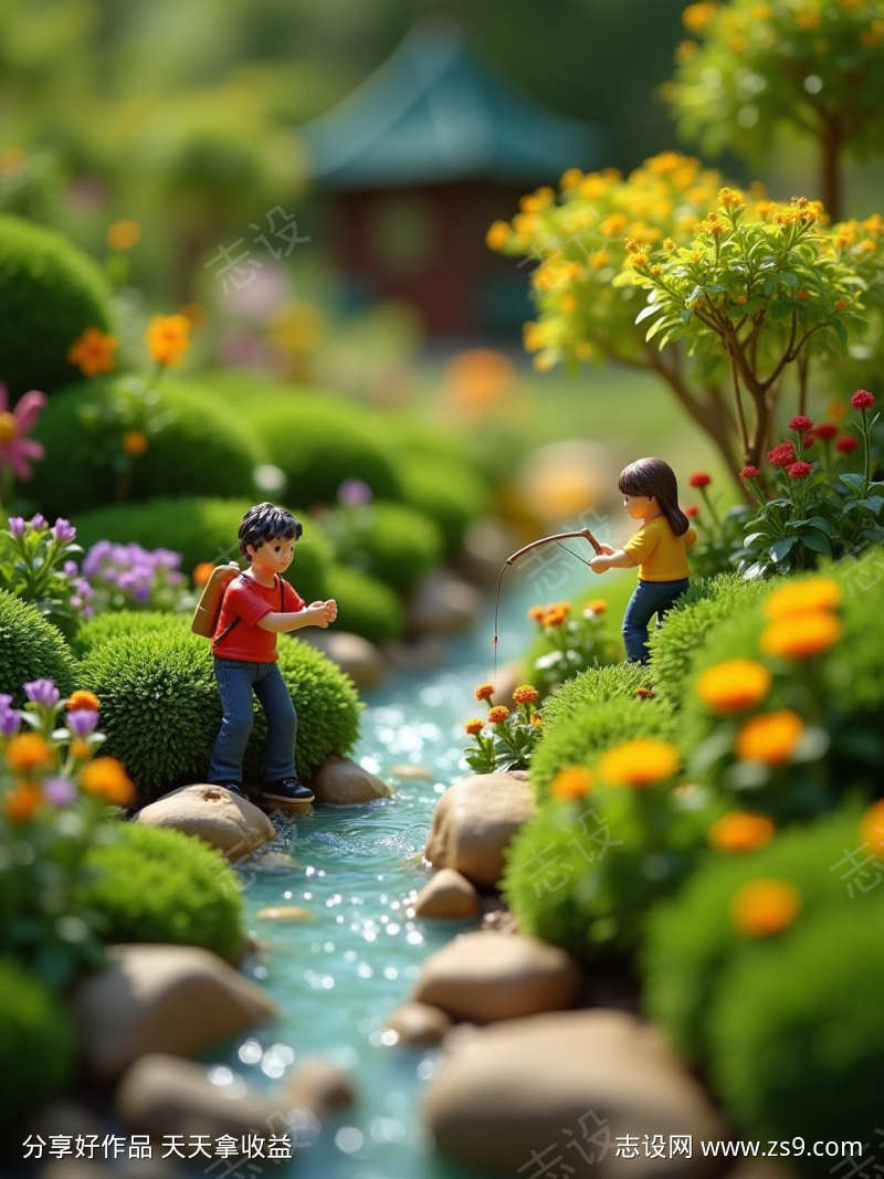人物花园场景