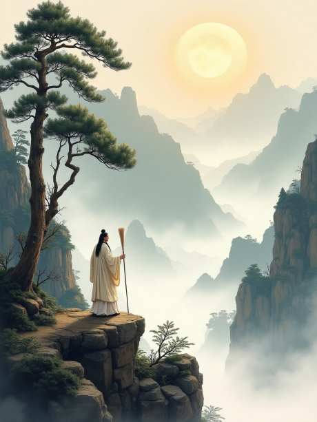 古代登山老人和山水_源文件下载_PNG格式_960X1280像素-登高,老人,插画-作品编号:2025050715144078-志设-zs9.com