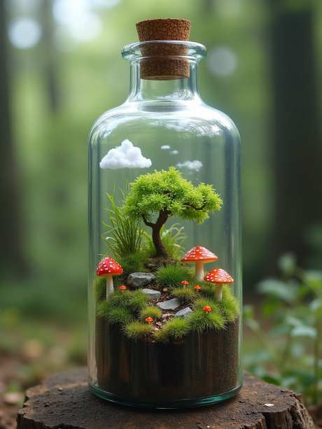 瓶子里的小世界_源文件下载_PNG格式_960X1280像素-石头,瓶子,蘑菇-作品编号:2025050717376059-志设-zs9.com