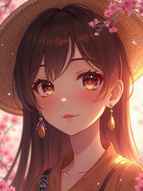 戴草帽的女孩_源文件下载_PNG格式_960X1280像素-二次元,长发,耳坠-作品编号:2025050717372584-志设-zs9.com