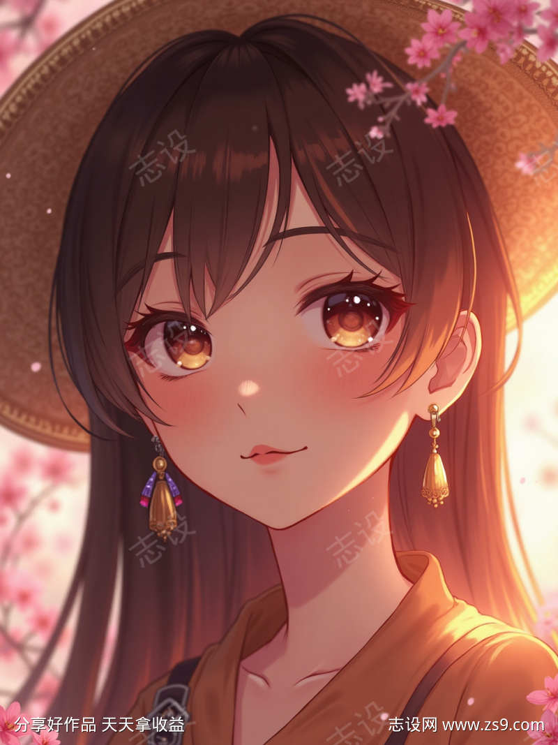 戴草帽的女孩
