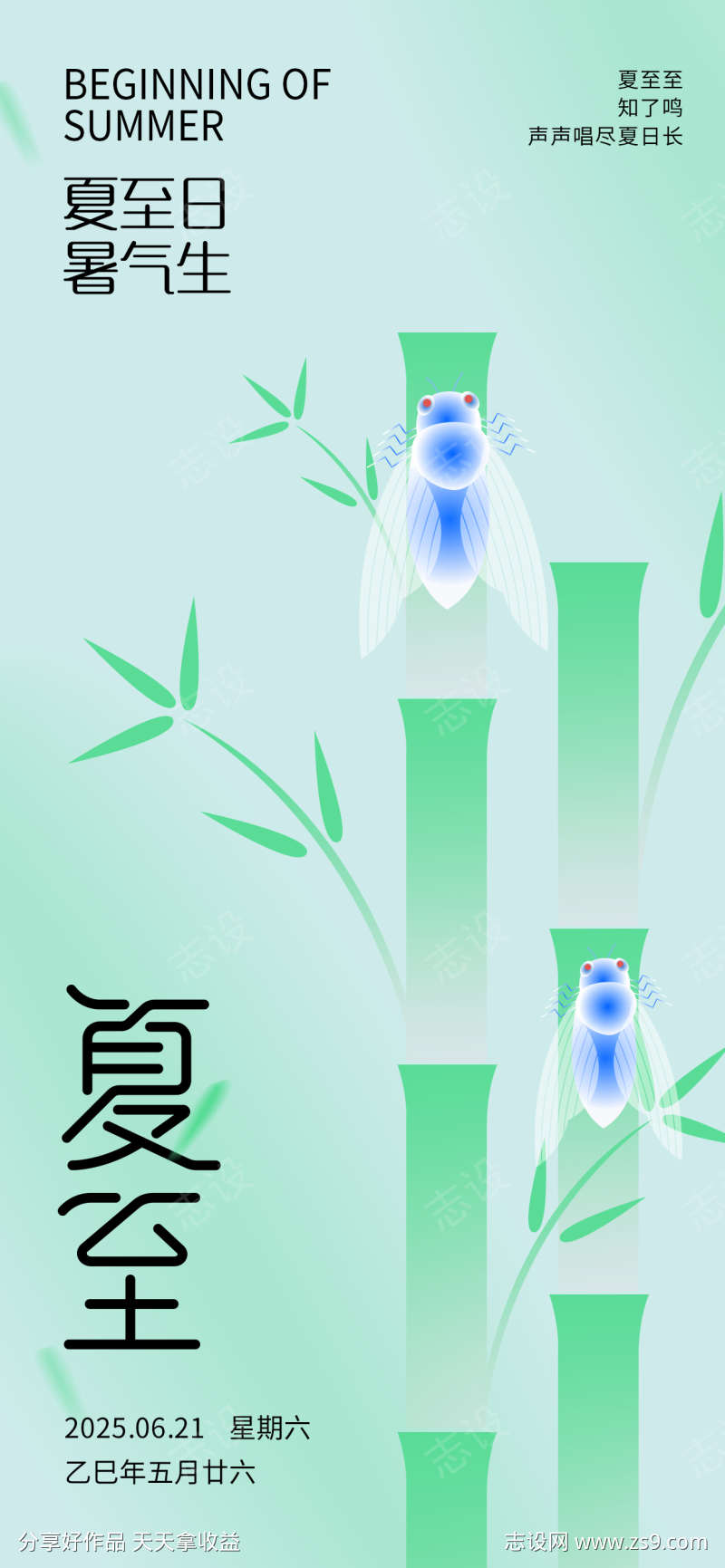 二十四节气夏至海报