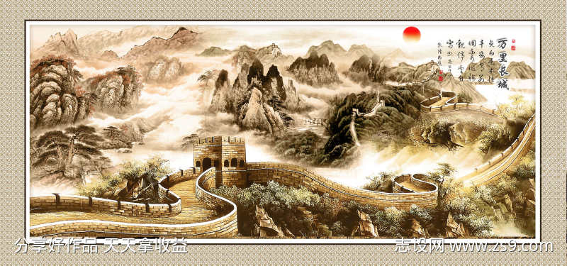 中式装饰画墙纸