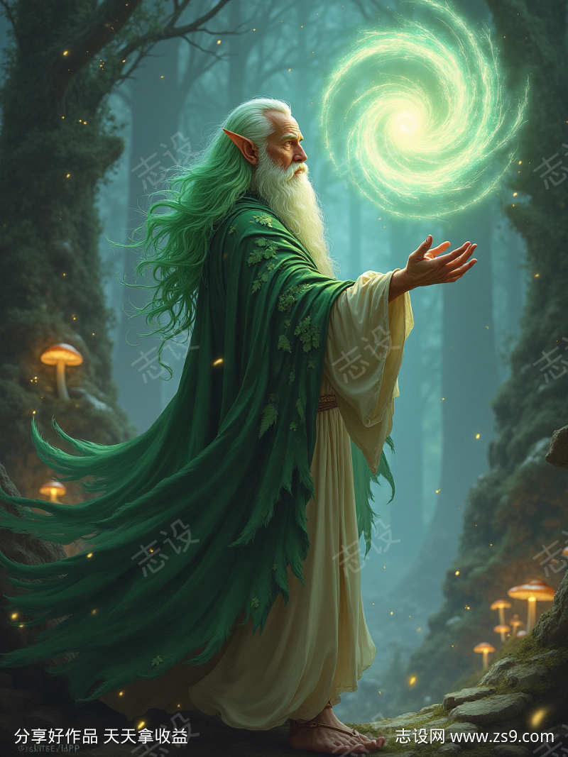 祖母绿头发的神秘精灵