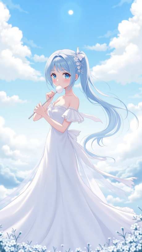 穿长裙的少女_源文件下载_PNG格式_864X1536像素-蓝天,花朵,长裙-作品编号:2025050815401236-志设-zs9.com