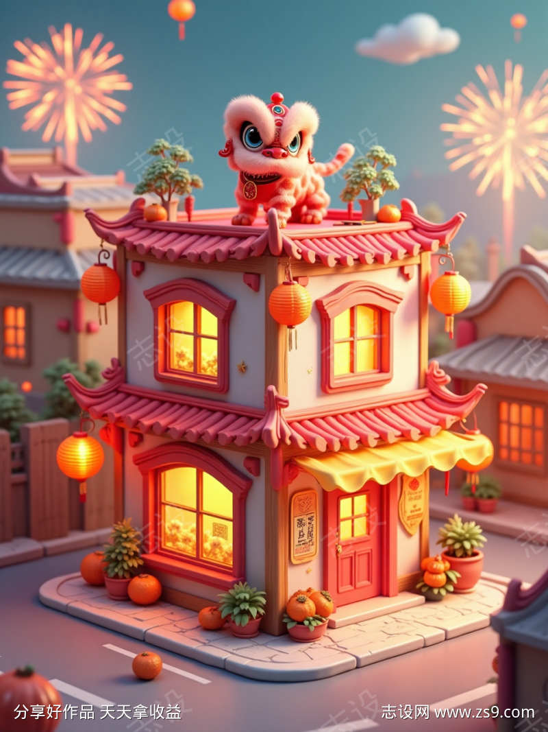 3D街角建筑