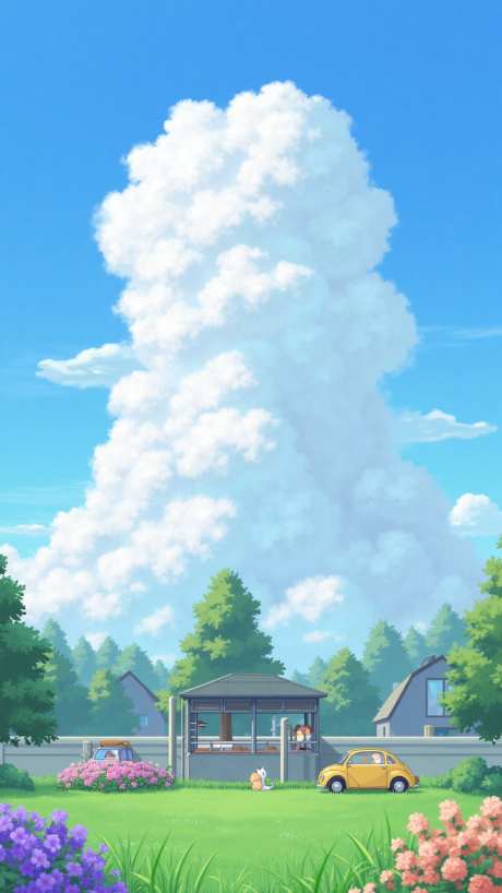 晴空下的草地_源文件下载_PNG格式_864X1536像素-花朵,蓝天,白云-作品编号:2025050816497859-志设-zs9.com