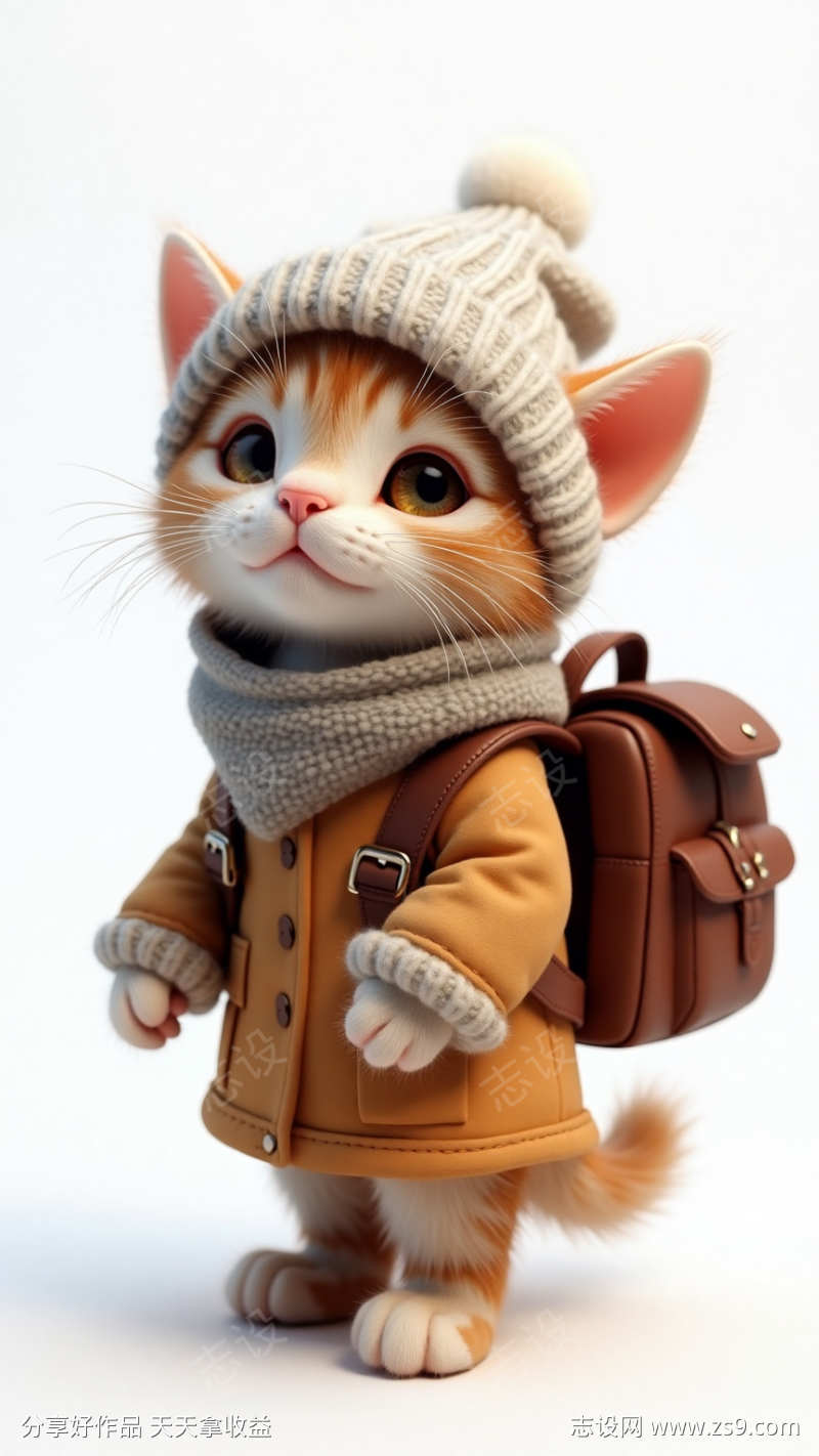 穿冬装的小猫咪