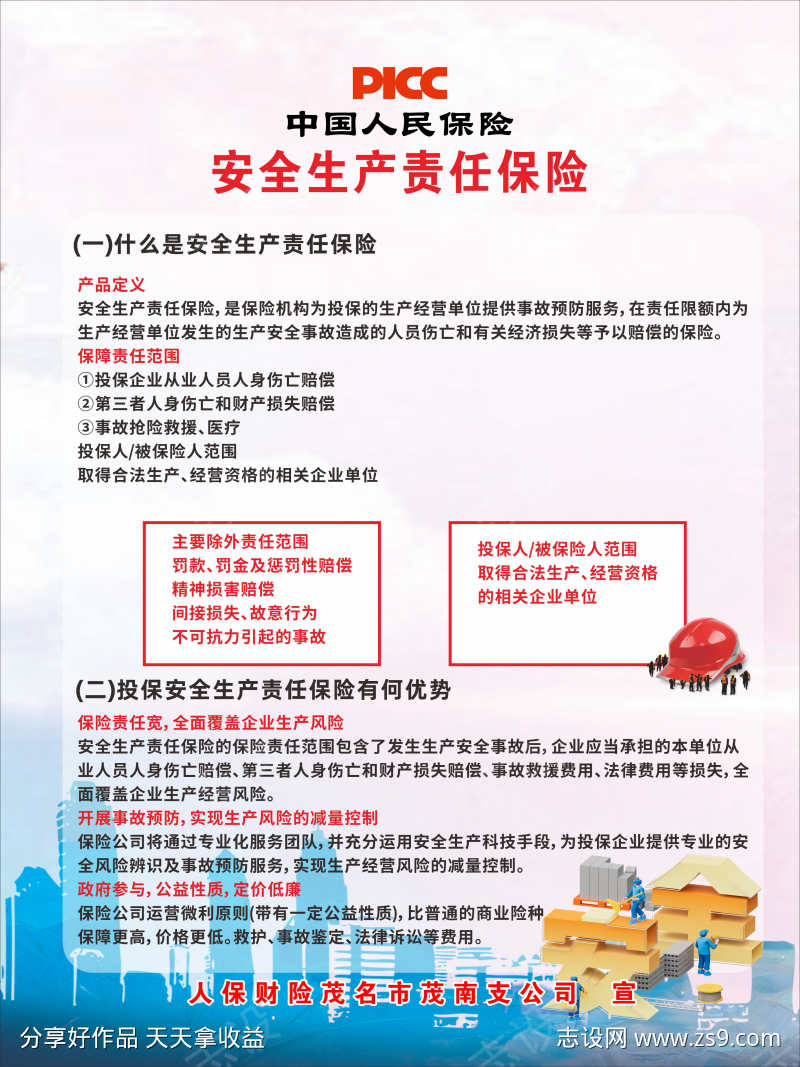 安全生产责任保险海报