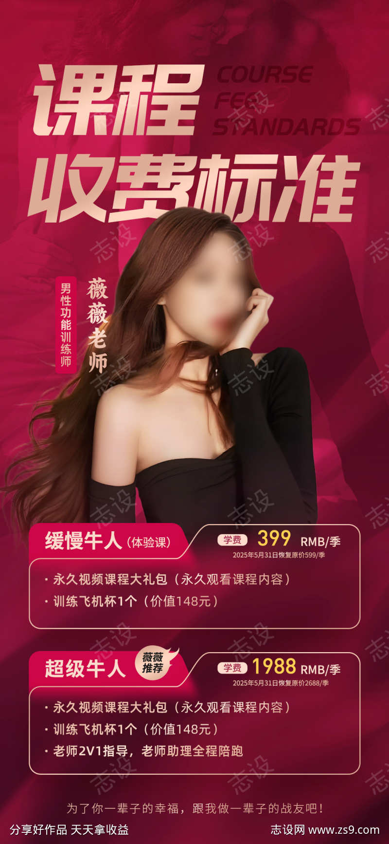 男性性功能视频课程收费标准海报