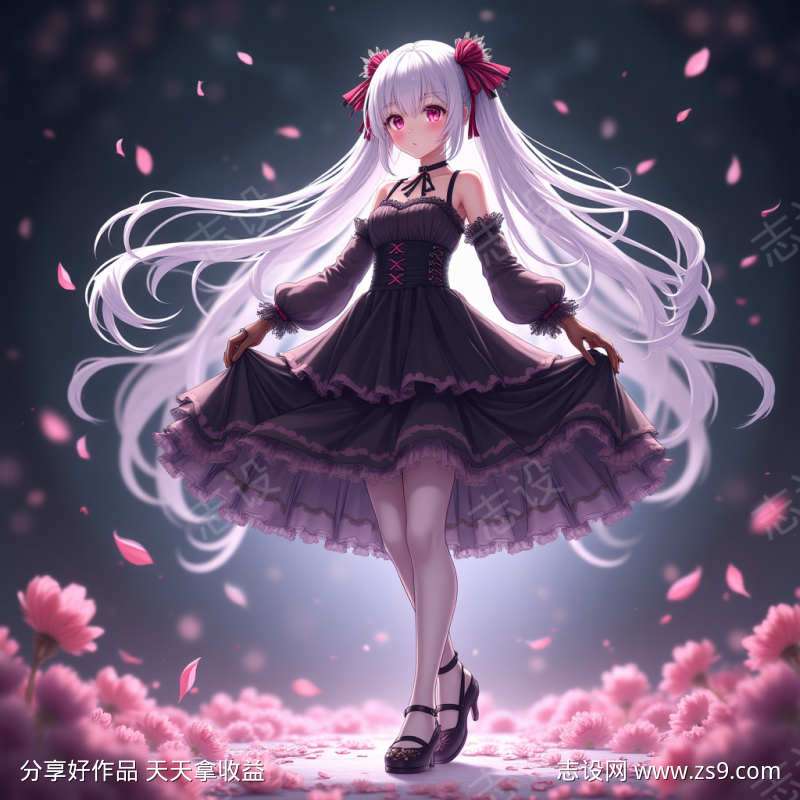 白毛樱花少女
