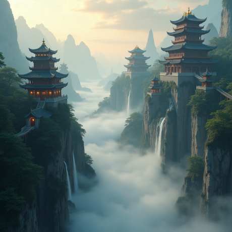薄雾环绕的山脉_源文件下载_PNG格式_1024X1024像素-场景,瀑布,飞檐塔楼-作品编号:2025050917134011-志设-zs9.com
