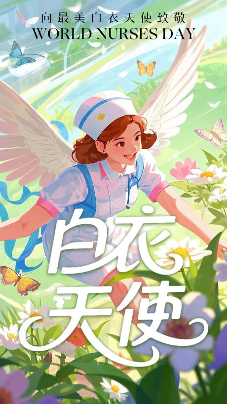 护士节动态海报_视频素材下载_MP4,PR格式_900X1600像素-创意,插画,天使-作品编号:2025051010217593-志设-zs9.com