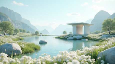 生态自然场景_源文件下载_PNG格式_1536X864像素-花朵,石头,水-作品编号:2025051011451488-志设-zs9.com