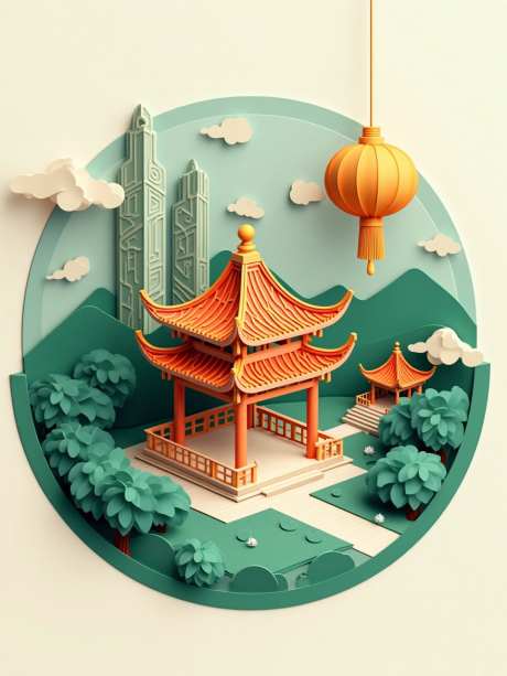 华丽亭子景观_源文件下载_PNG格式_960X1280像素-建筑,青山,灯笼-作品编号:2025051013387020-志设-zs9.com