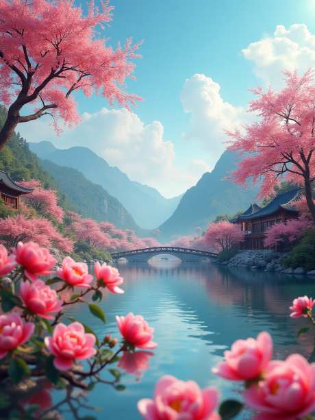 云南花卉风景_源文件下载_PNG格式_960X1280像素-流水,木兰,风景-作品编号:2025051015579220-志设-zs9.com