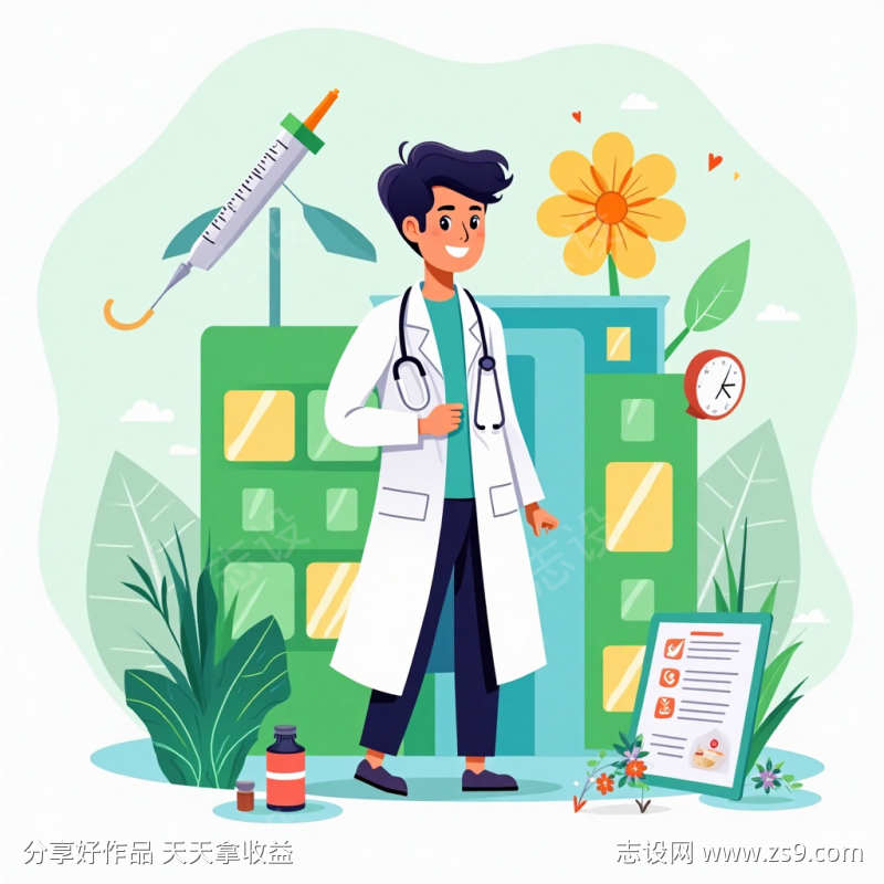 活力的医生插图