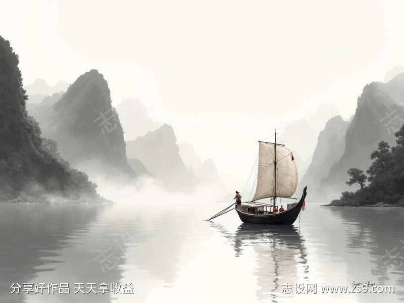 一叶扁舟图