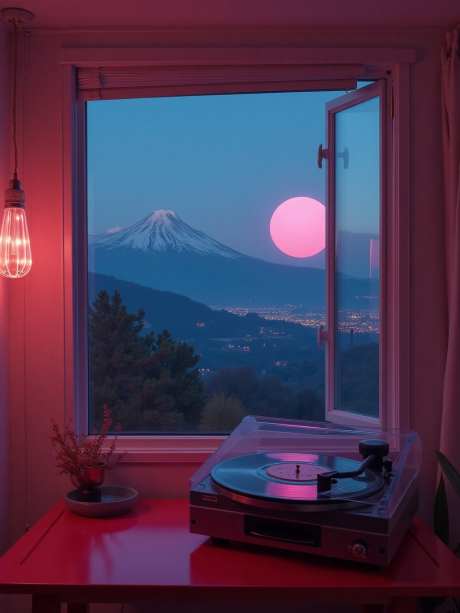 蒸汽波室的内部视图_AI图片下载_euler采样_960X1280像素-雪山,月亮,黑胶-作品编号:2025051111362133-志设-zs9.com