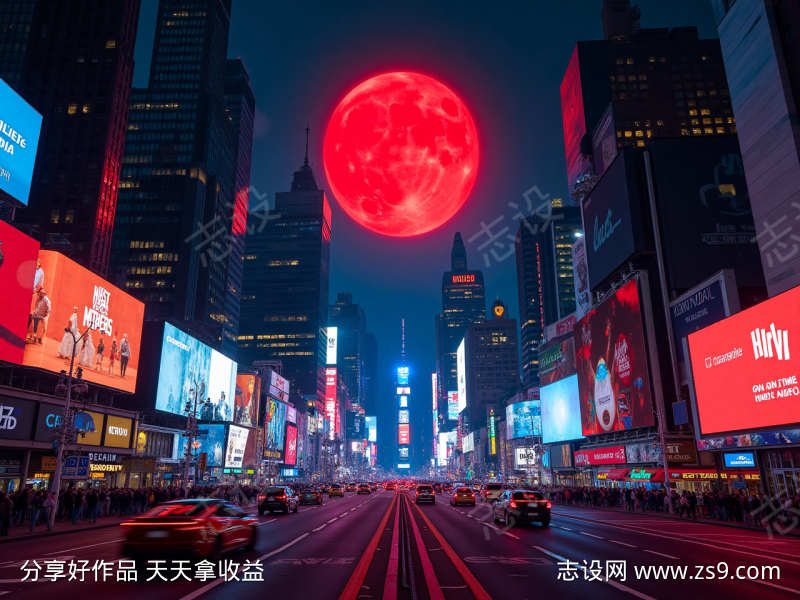 奇幻红蓝城市