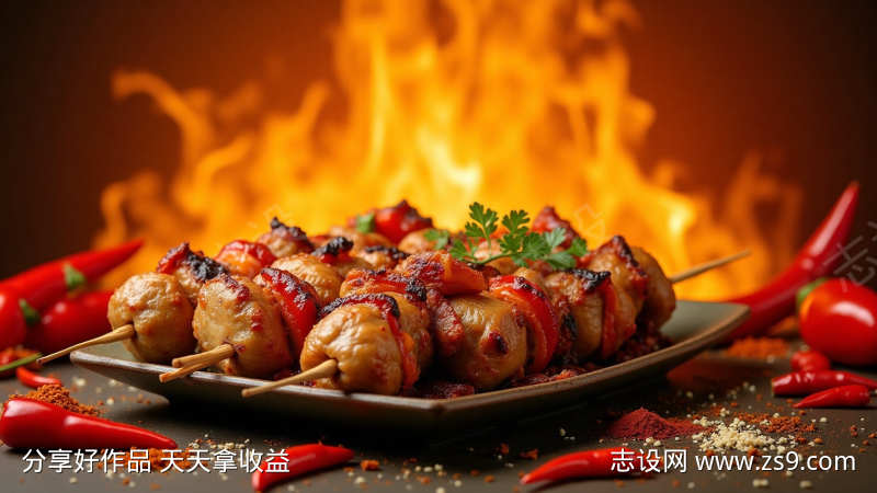 新疆风格的烤肉串