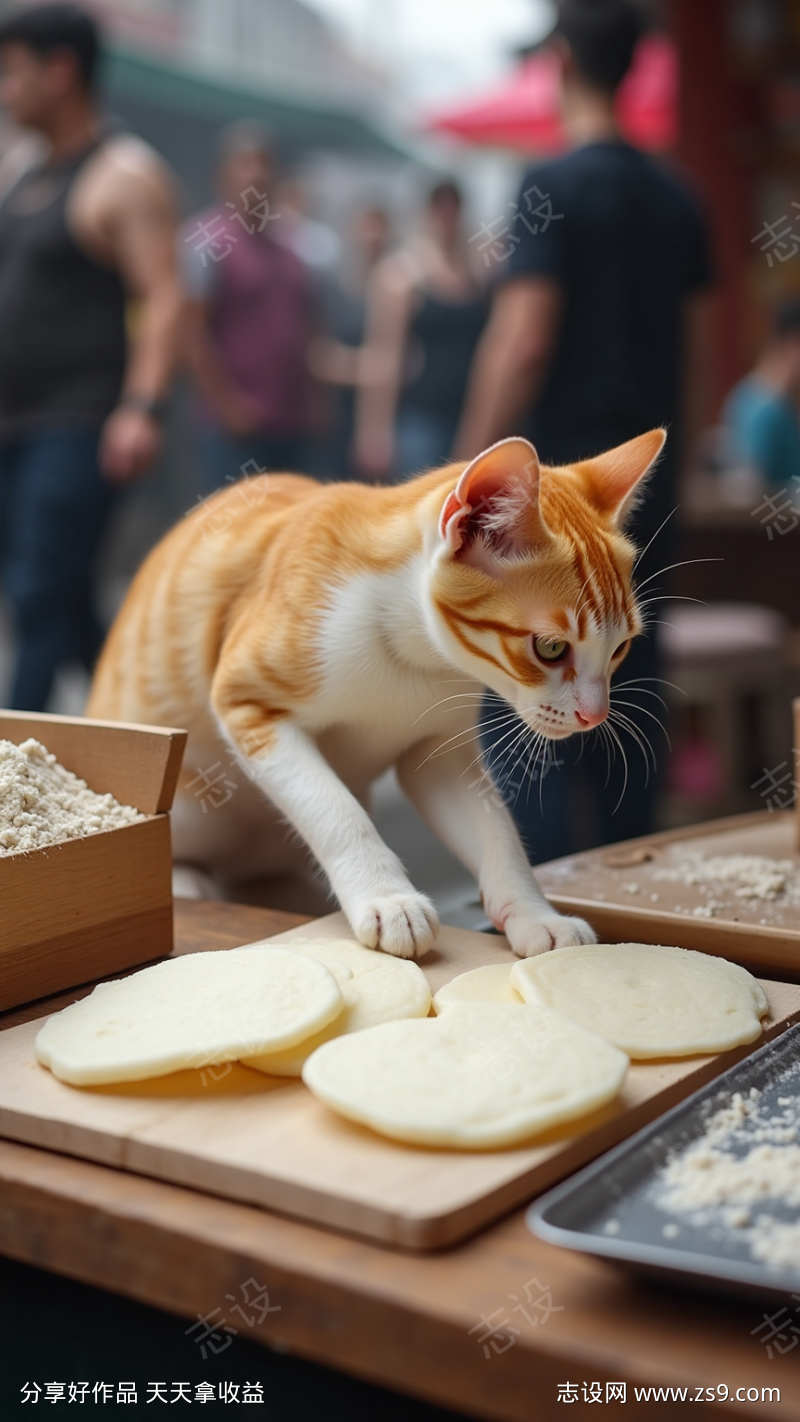 煎饼摊的猫