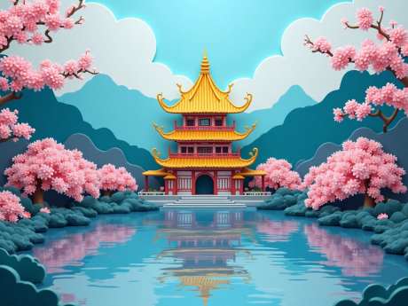 剪纸艺术设计_源文件下载_PNG格式_1280X960像素-中式,剪纸艺术,桃花-作品编号:2025051118145503-志设-zs9.com