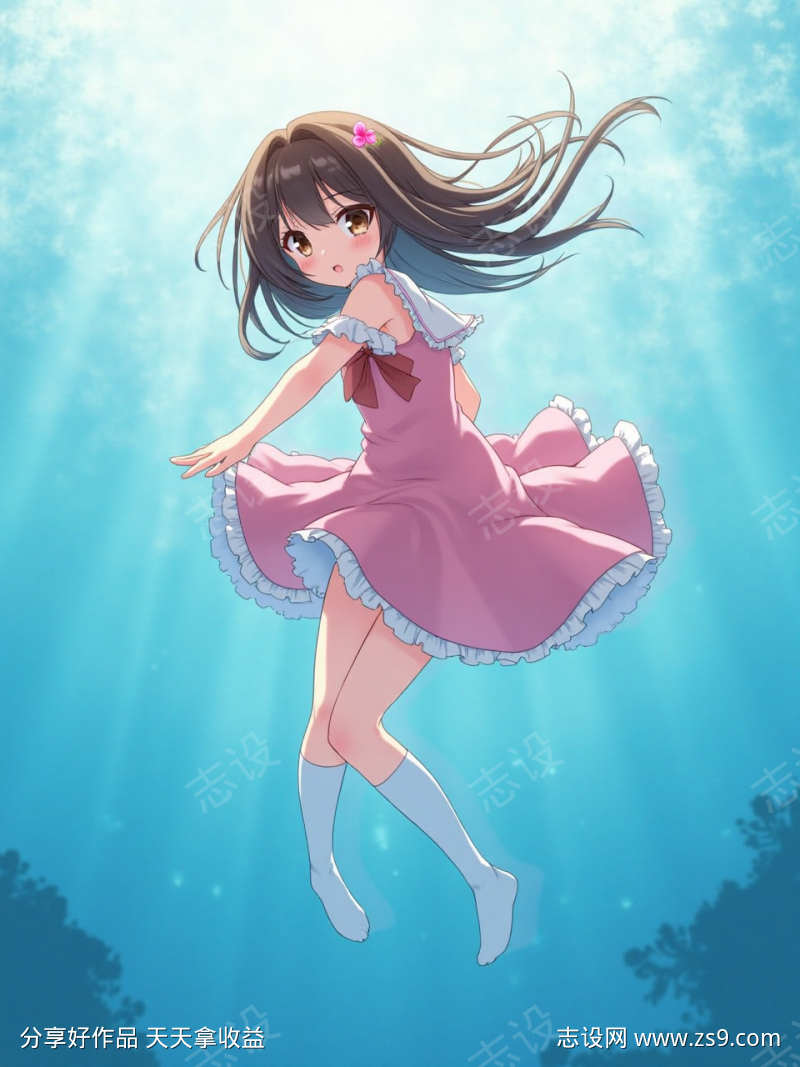 水下少女粉色系