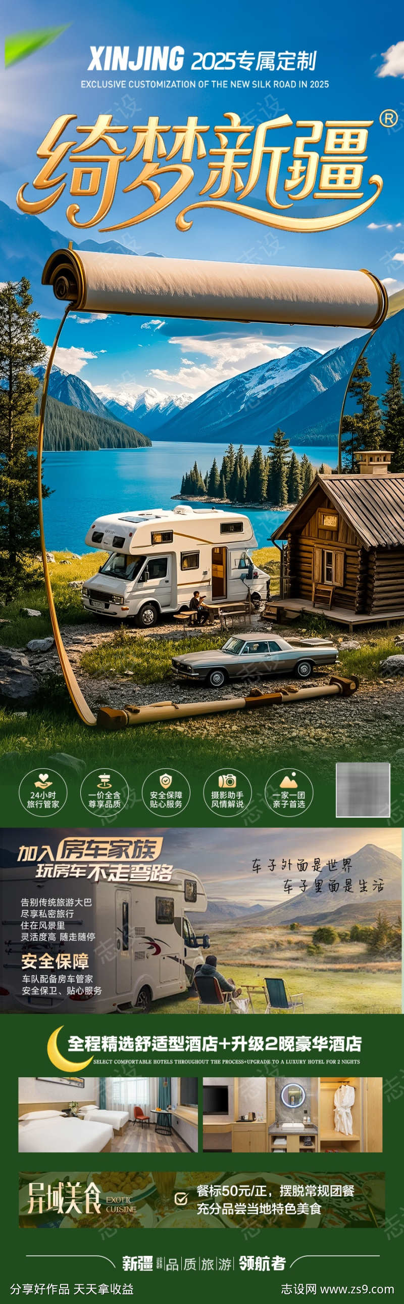 新疆旅游海报阿勒泰北疆南疆