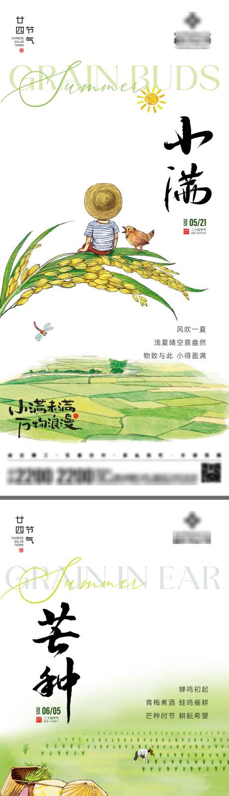 小满芒种节气海报_源文件下载_AI,PSD格式_2000X8701像素-插秧,稻穗,插画-作品编号:2025051310444212-志设-zs9.com