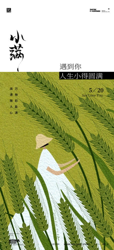 小满节气地产海报_源文件下载_PSD格式_877X1926像素-简约,卡通,插画-作品编号:2025051414244856-志设-zs9.com