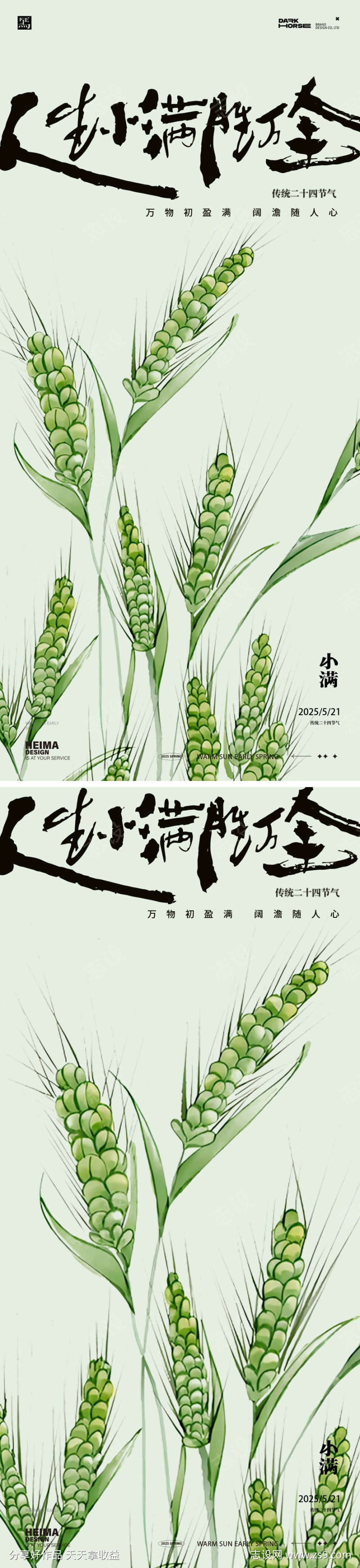 小满节气地产海报